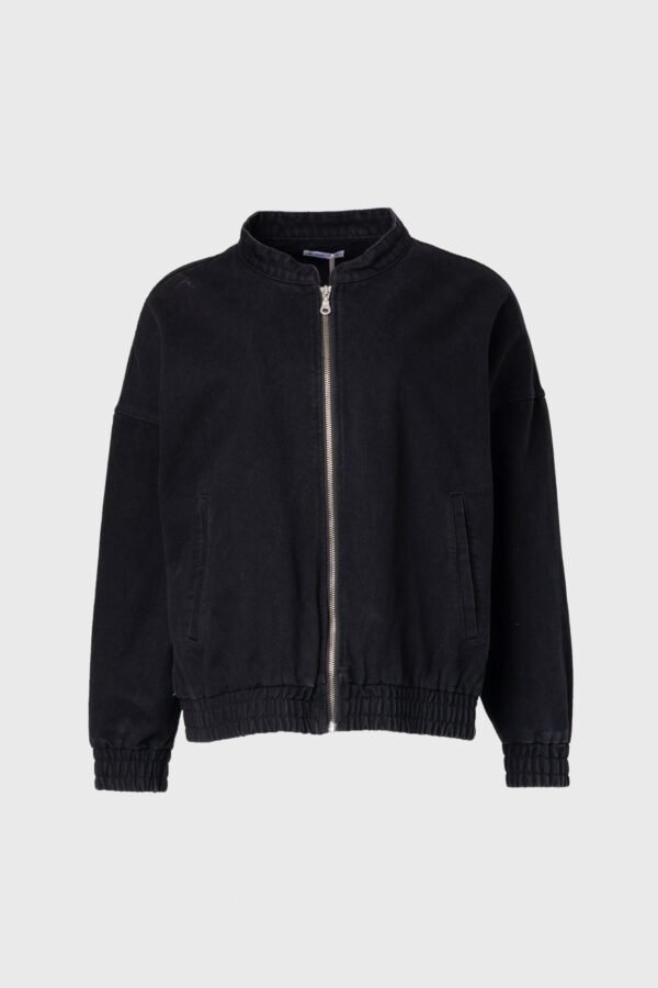 Black Denim Oversized Jacket - Image 5