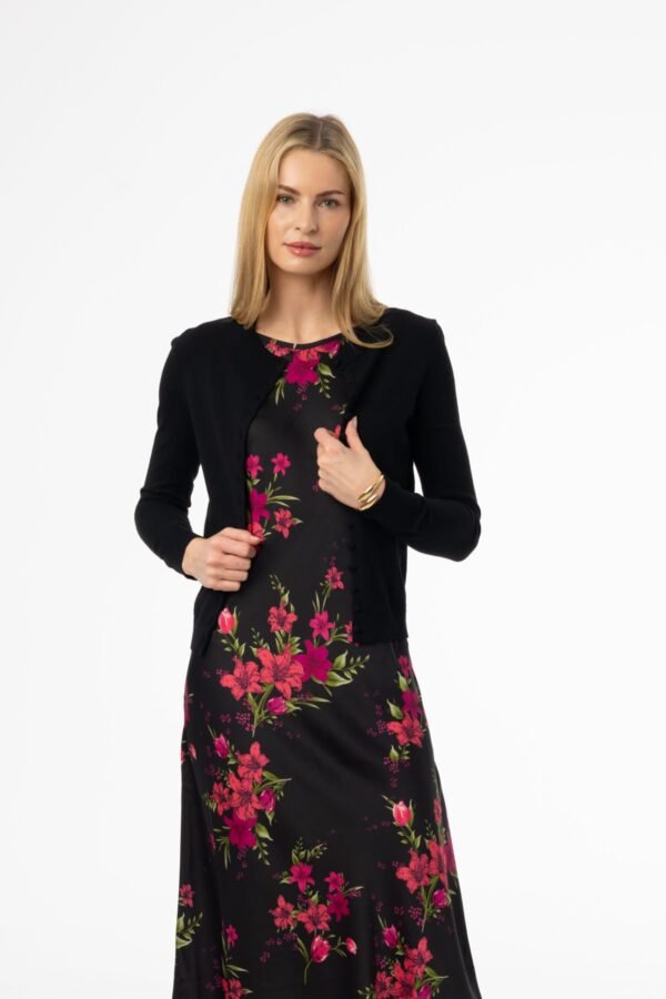 Black Button Knit Cardigan - Image 4