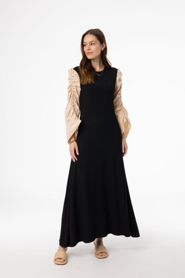 Black and Bone Colorblock Maxi Dress - Image 2